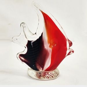 Vintage Hand-Blown Murano Art Glass Angel Fish Figurine/Paperweight